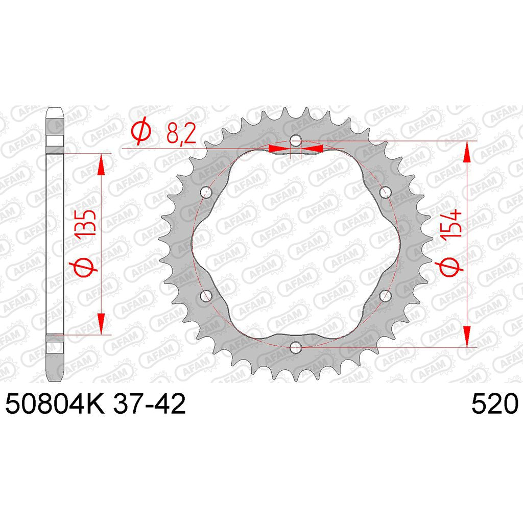 AFAM Kettenrad STAHL #520 PCD 37 Zähne