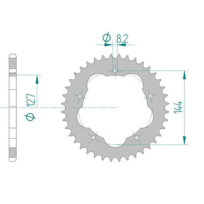 AFAM Kettenrad ALU #520 PCD 38 Zähne
