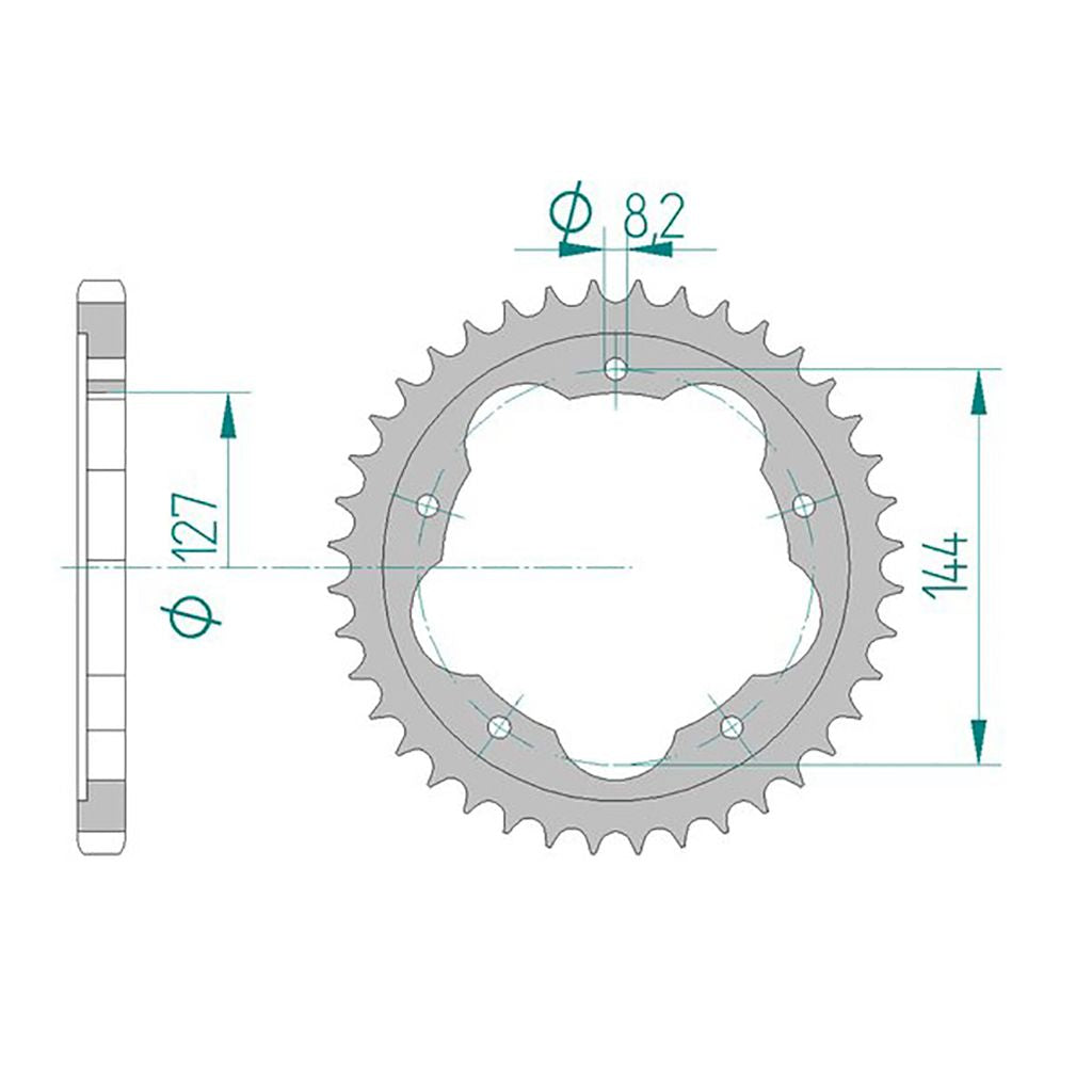 AFAM Kettenrad ALU #525 PCD 43 Zähne