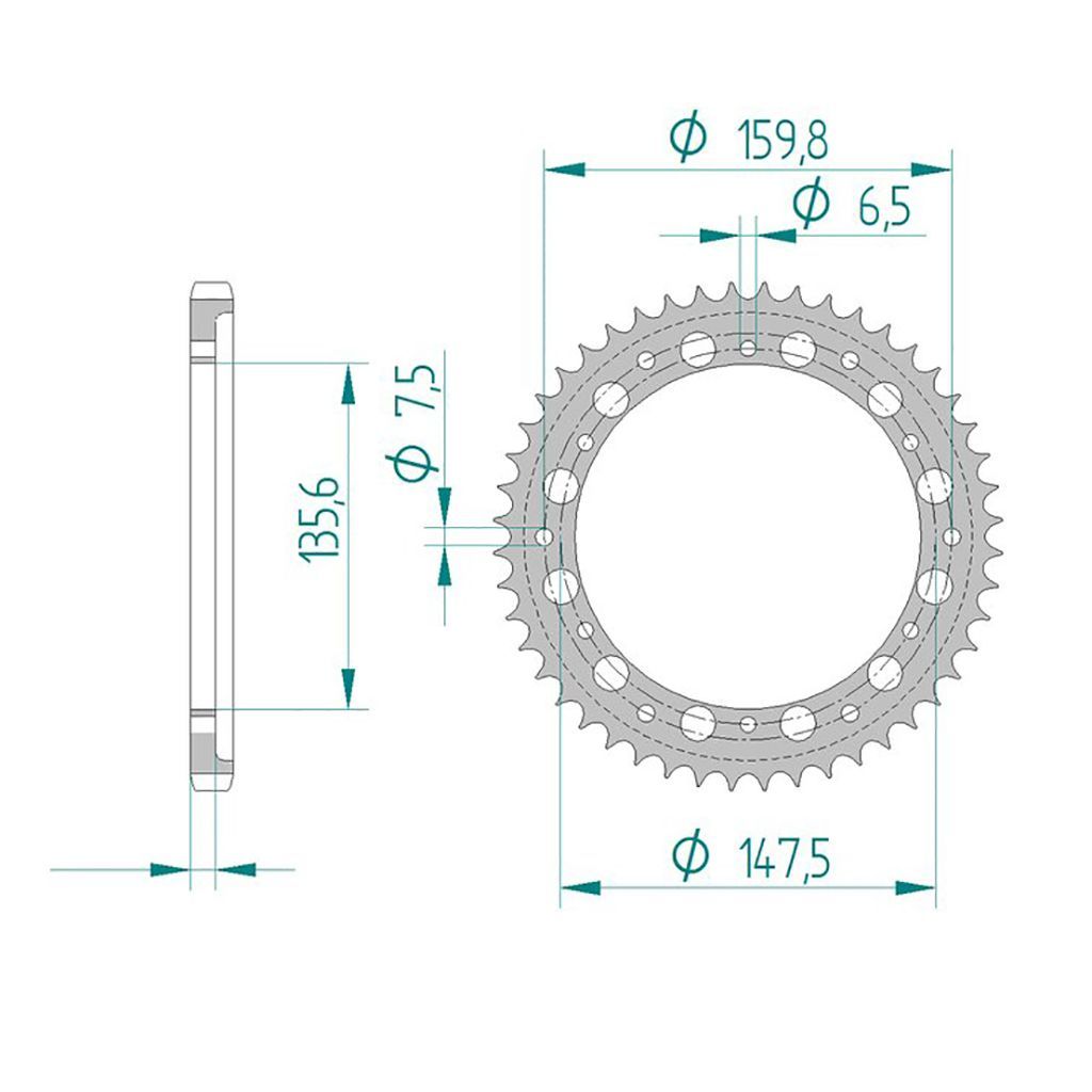 AFAM Kettenrad ALU #428 53 Zähne
