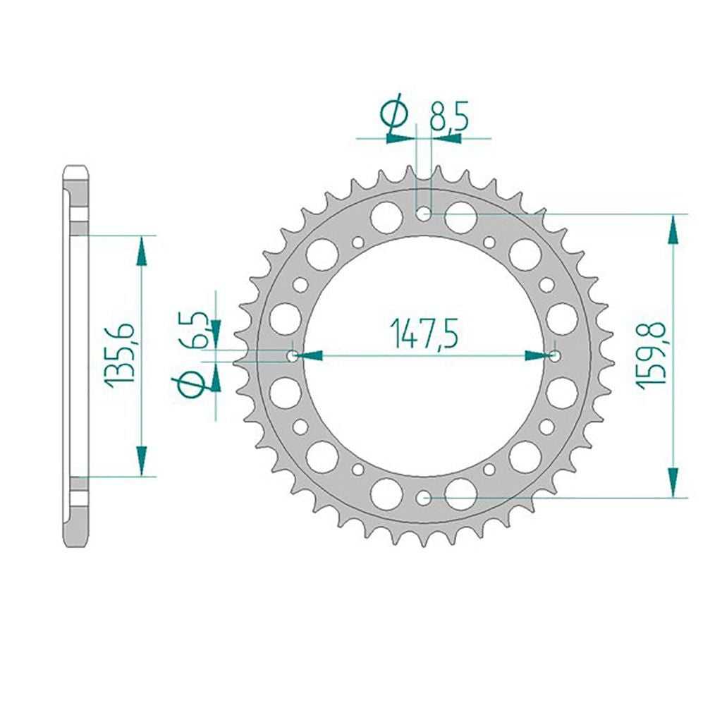 AFAM Kettenrad ALU #520 39 Zähne