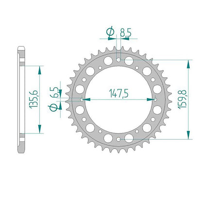 AFAM Kettenrad ALU #520 39 Zähne