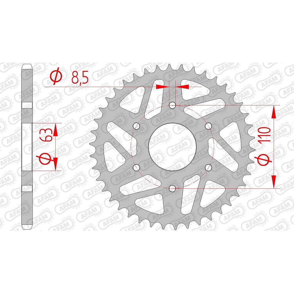 AFAM Kettenrad STAHL #520 44 Zähne