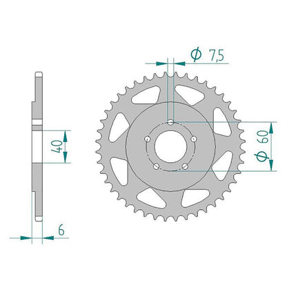 AFAM Kettenrad ALU #415 44 Zähne
