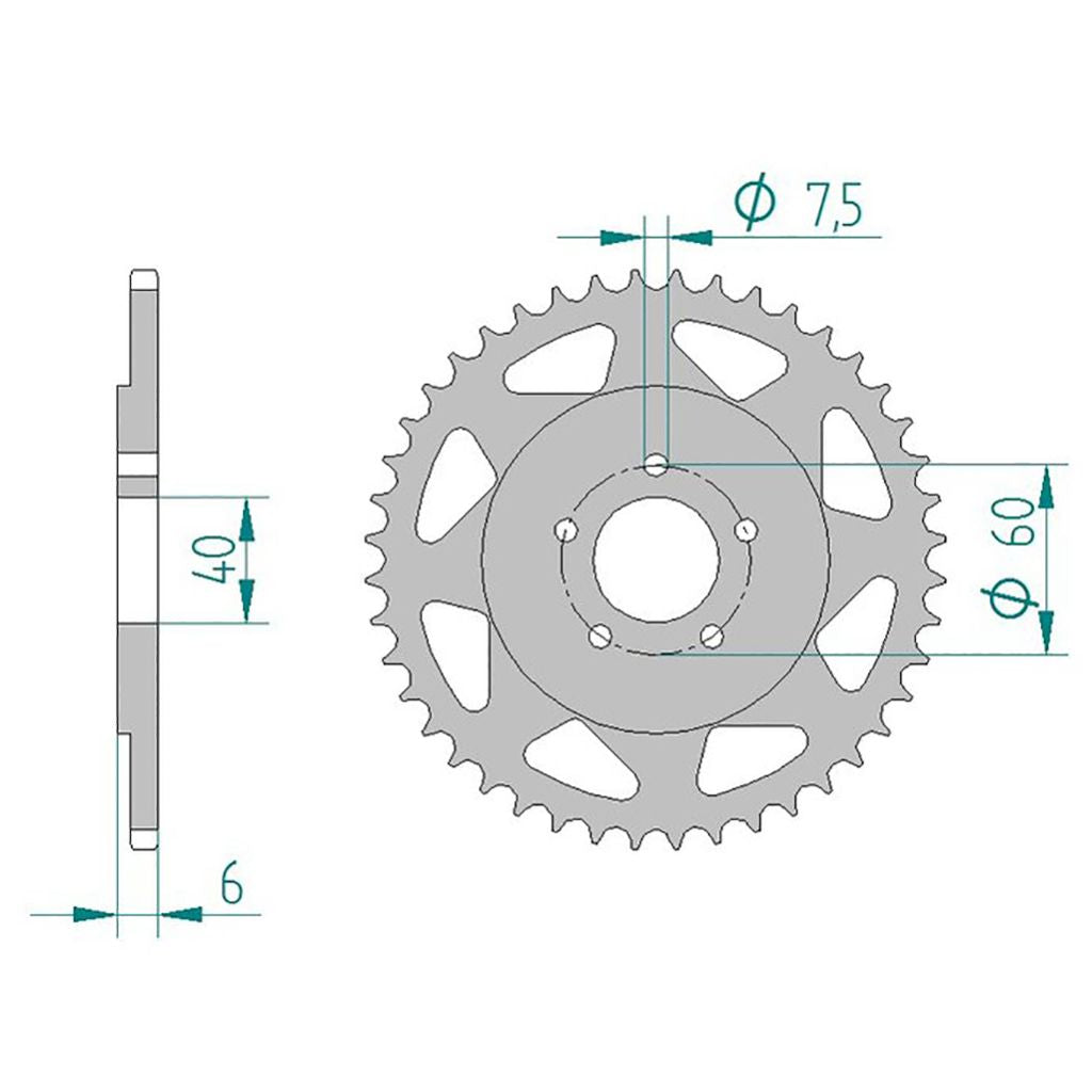 AFAM Kettensatz für KTM SX 50 LC 06-08 420 MX2G Kettenkit