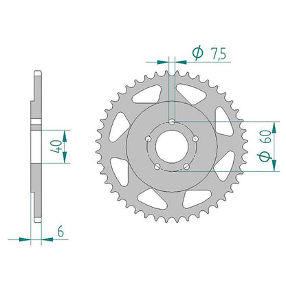 AFAM Kettensatz für KTM SX 50 Pro Senior LC 03-05 420 MX2G Kettenkit