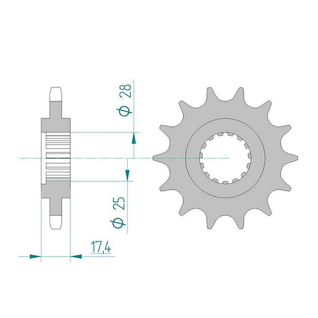 AFAM Kettensatz für Voxan Roadster 1000 99-07 525 XSR2G Kettenkit