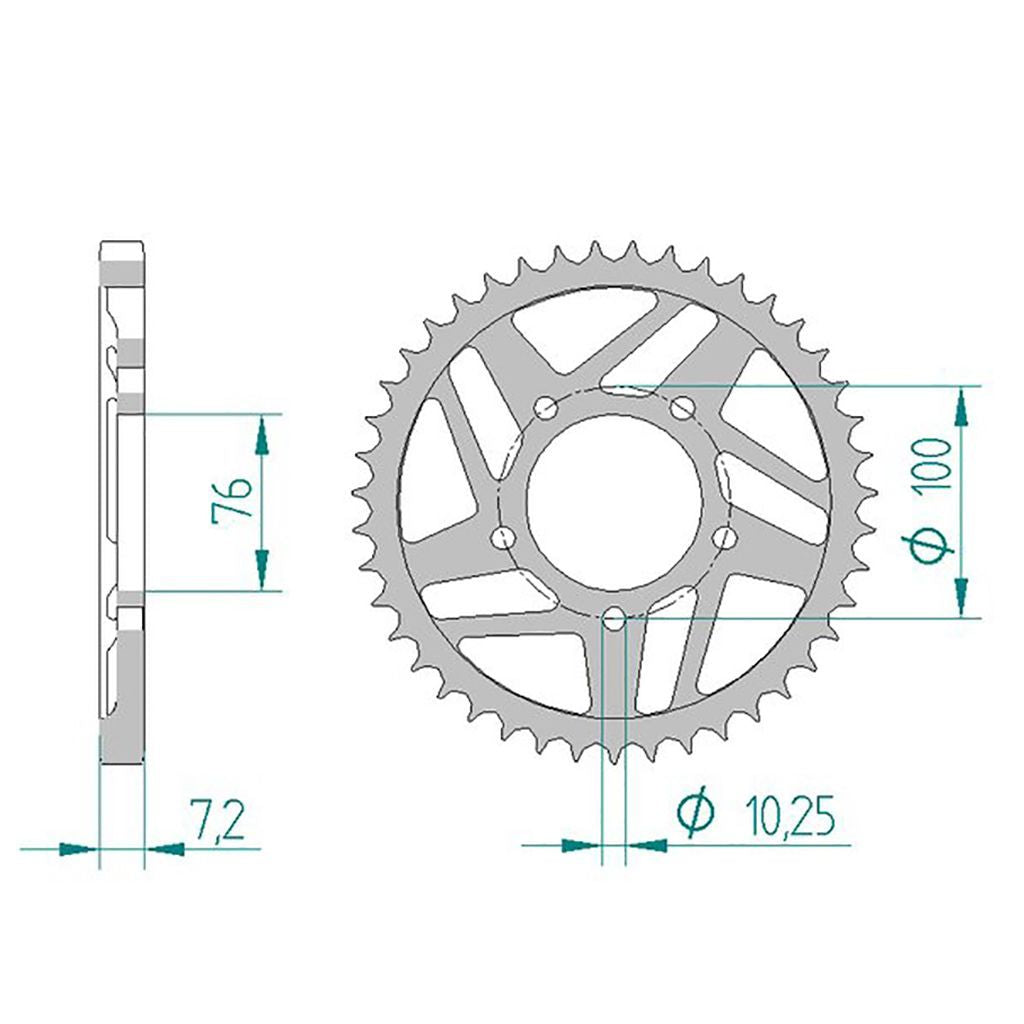 AFAM Kettenrad STAHL #525 R1/R6 40 Zähne