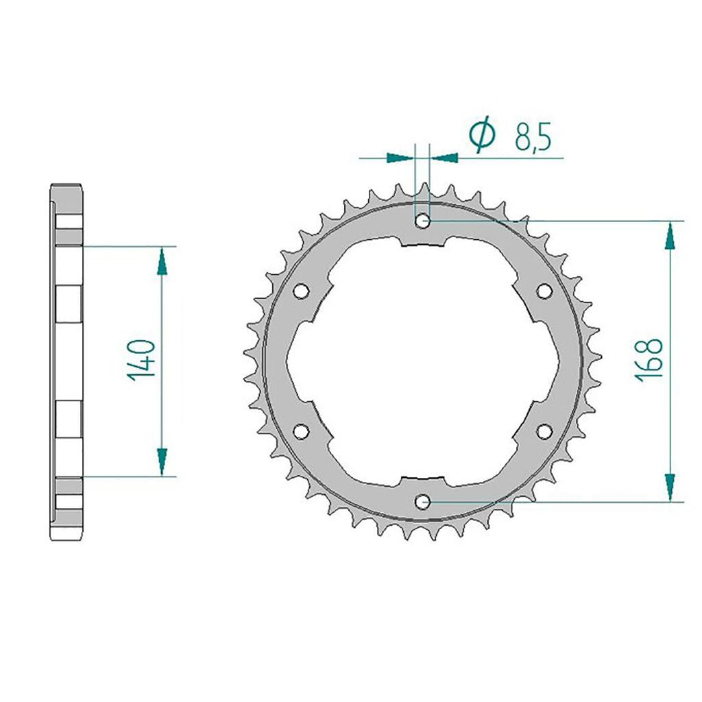 AFAM Kettenrad STAHL #525 Bohrung 8,5 mm 41 Zähne