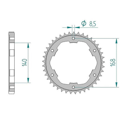 AFAM Kettenrad STAHL #525 Bohrung 8,5 mm 41 Zähne