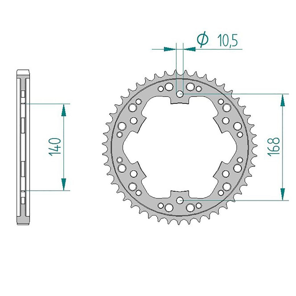 AFAM Kettenrad STAHL #525 Bohrung 10,5 mm 41 Zähne