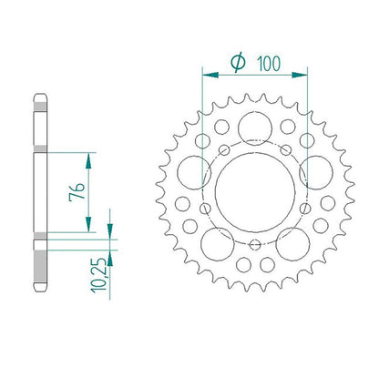 AFAM Kettensatz für Benelli Leoncino 500 ABS 2021 525 XSR2G Kettenkit