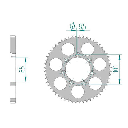 AFAM Kettensatz für tm Racing MX 85 Junior 05-07 428 MXG Kettenkit