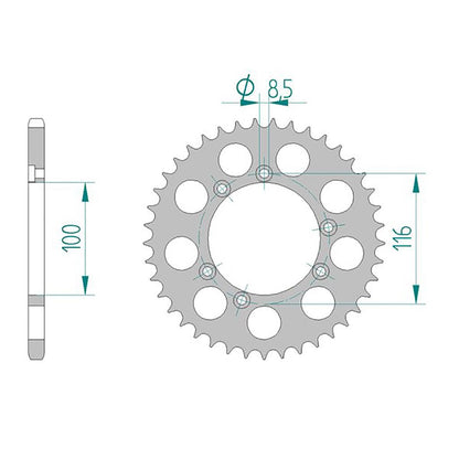 AFAM Kettenrad ALU #520 44 Zähne