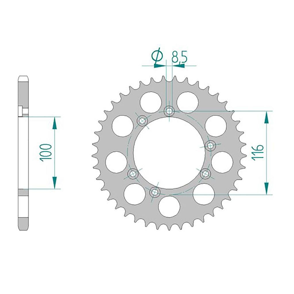 AFAM Kettenrad ALU #520 40 Zähne