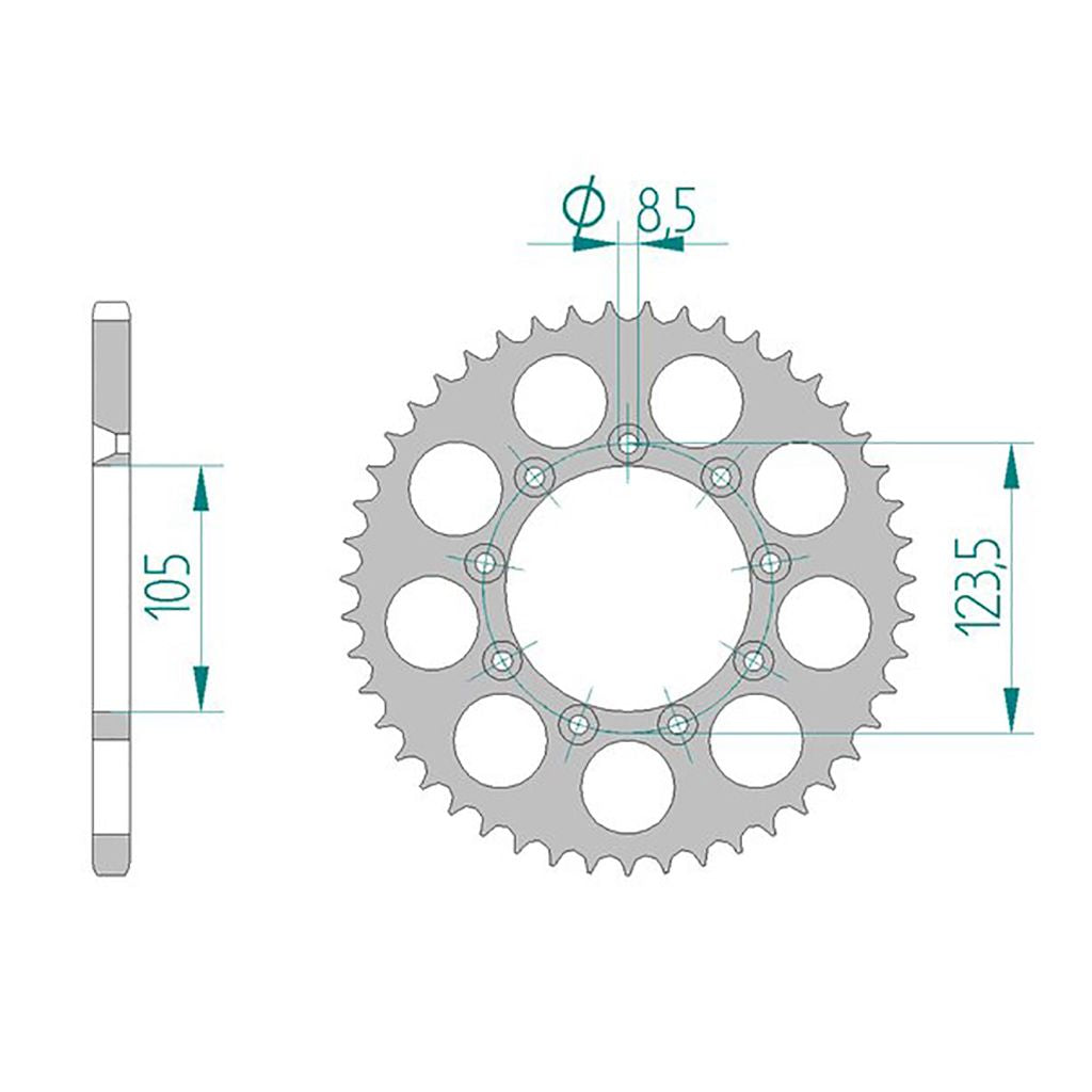 AFAM Kettenrad ALU #520 f. TM 52 Zähne