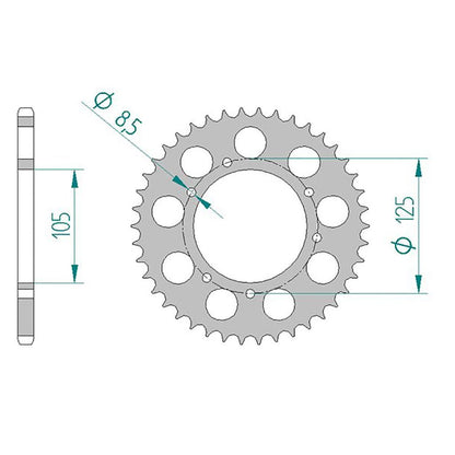 AFAM Kettenrad ALU #520 GG250PA 42 Zähne