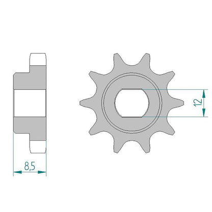 AFAM Kettensatz für KTM SX 50 Mini LC 2017 415 F Kettenkit