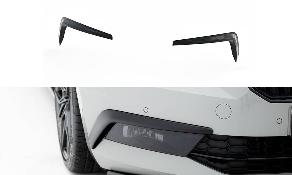 Airintakes Leuchten Rahmen passend für Skoda Superb Liftback / Combi Mk3 schwarz Hochglanz
