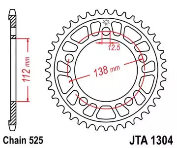 Alu Kettenrad JT JTA1304.44, 44 Zähne Teilung 525