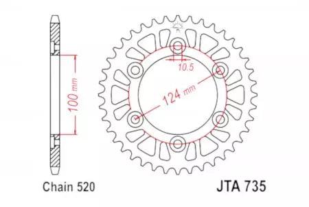 Alu Kettenrad JT JTA735-41, 41Z, rozmiar 520