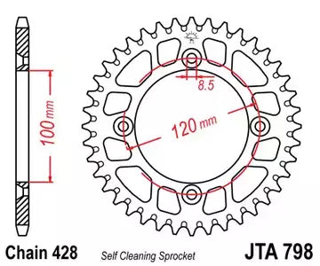 Alu Kettenrad JT JTA798.51, 51 Zähne Teilung 428