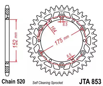 Alu Kettenrad JT JTA853.46, 46 Zähne Teilung 520