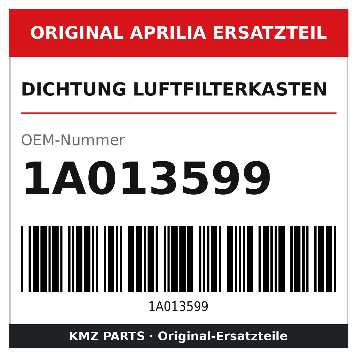 Aprilia Dichtung Luftfilterkasten 1A013599 Original
