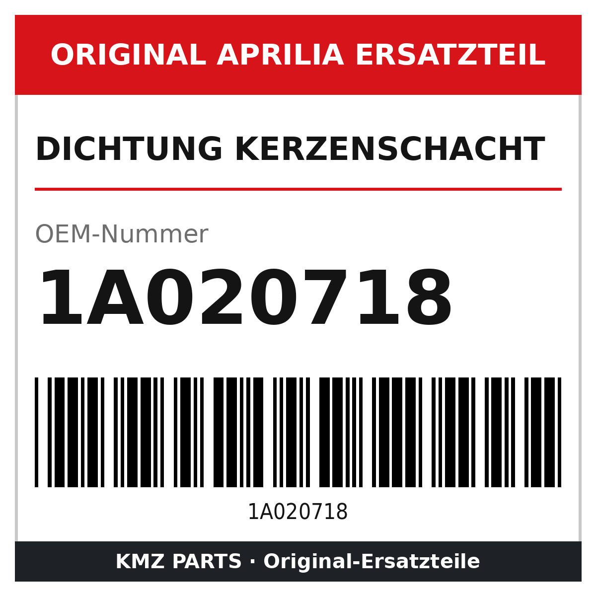 Aprilia Dichtung Kerzenschacht 1A020718 Original