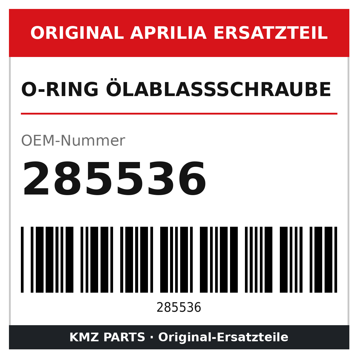 Aprilia O-Ring Ölablassschraube 285536 Original