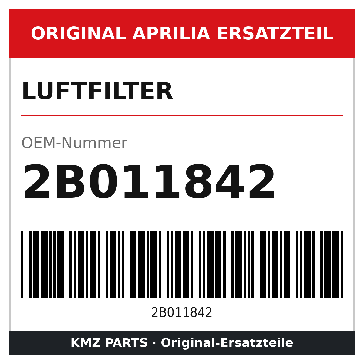 Aprilia Luftfilter 2B011842 Original