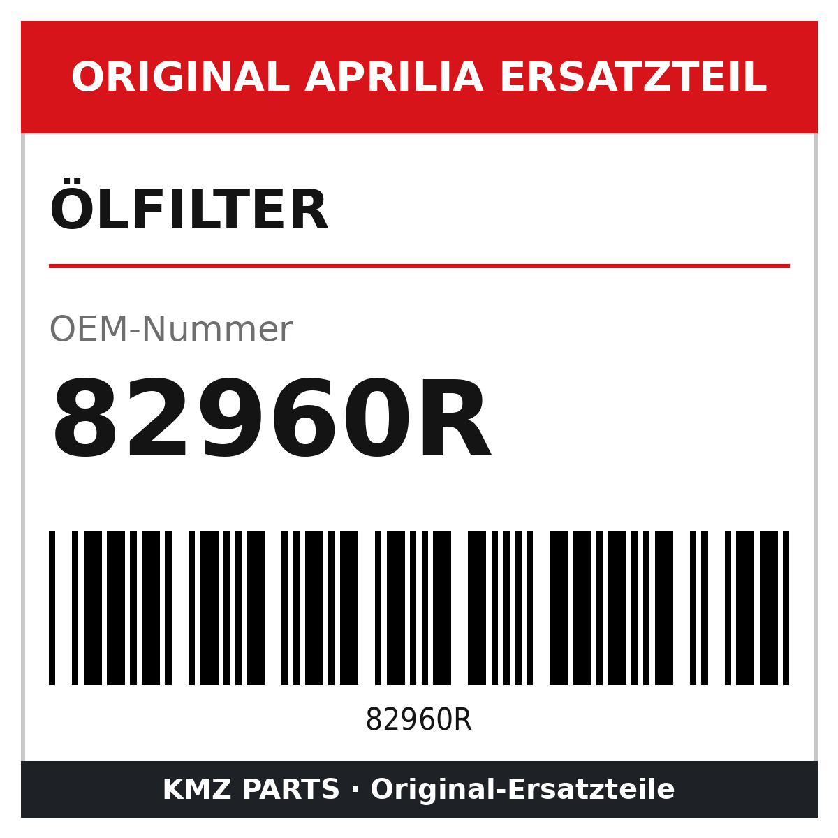 Aprilia Ölfilter 82960R Original