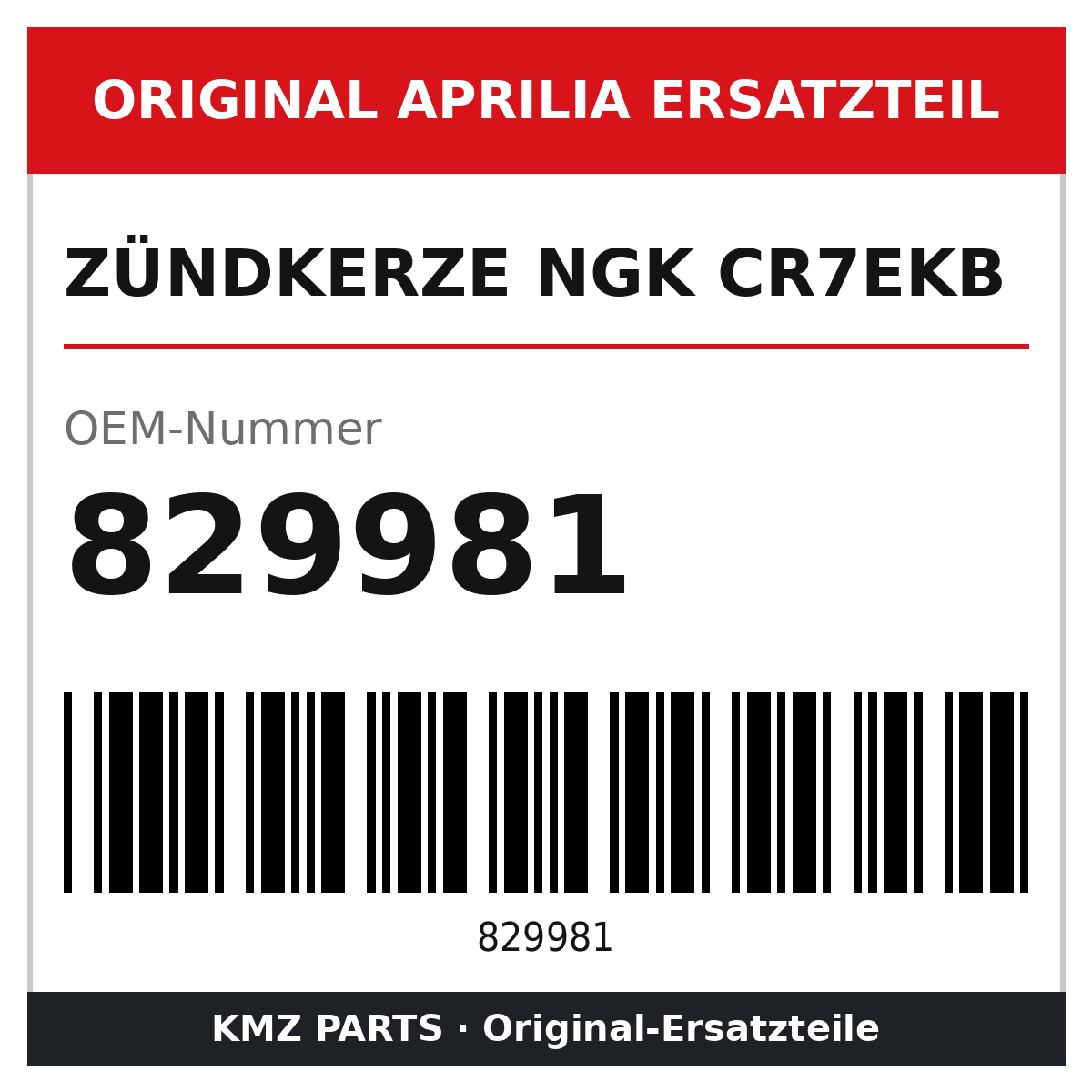 Aprilia Zündkerze 829981 Original