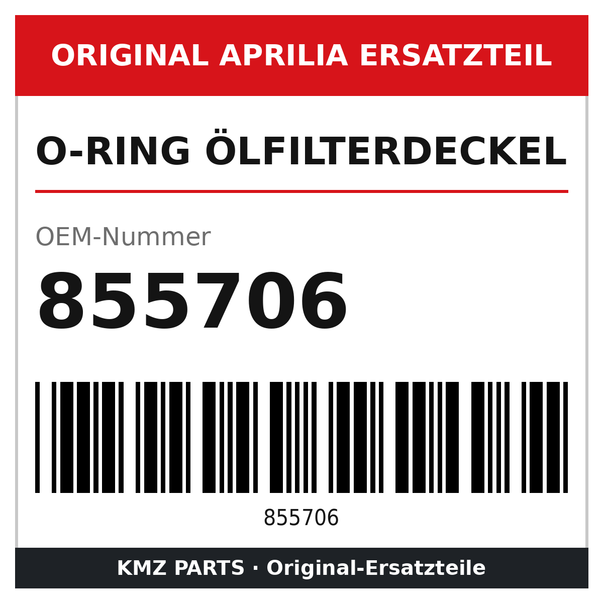 Aprilia O-Ring Ölfilterdeckel 855706 Original