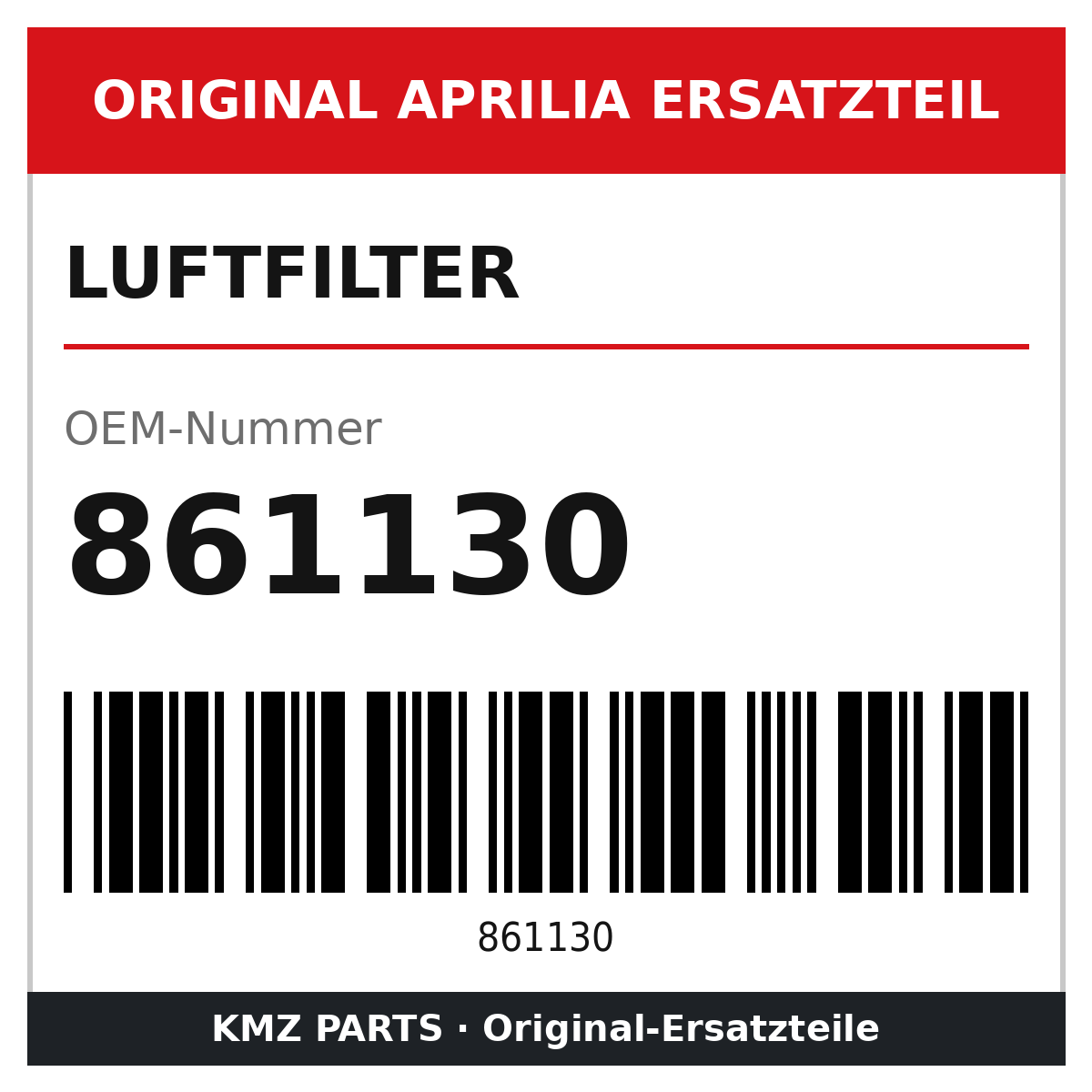 Aprilia Luftfilter 861130 Original