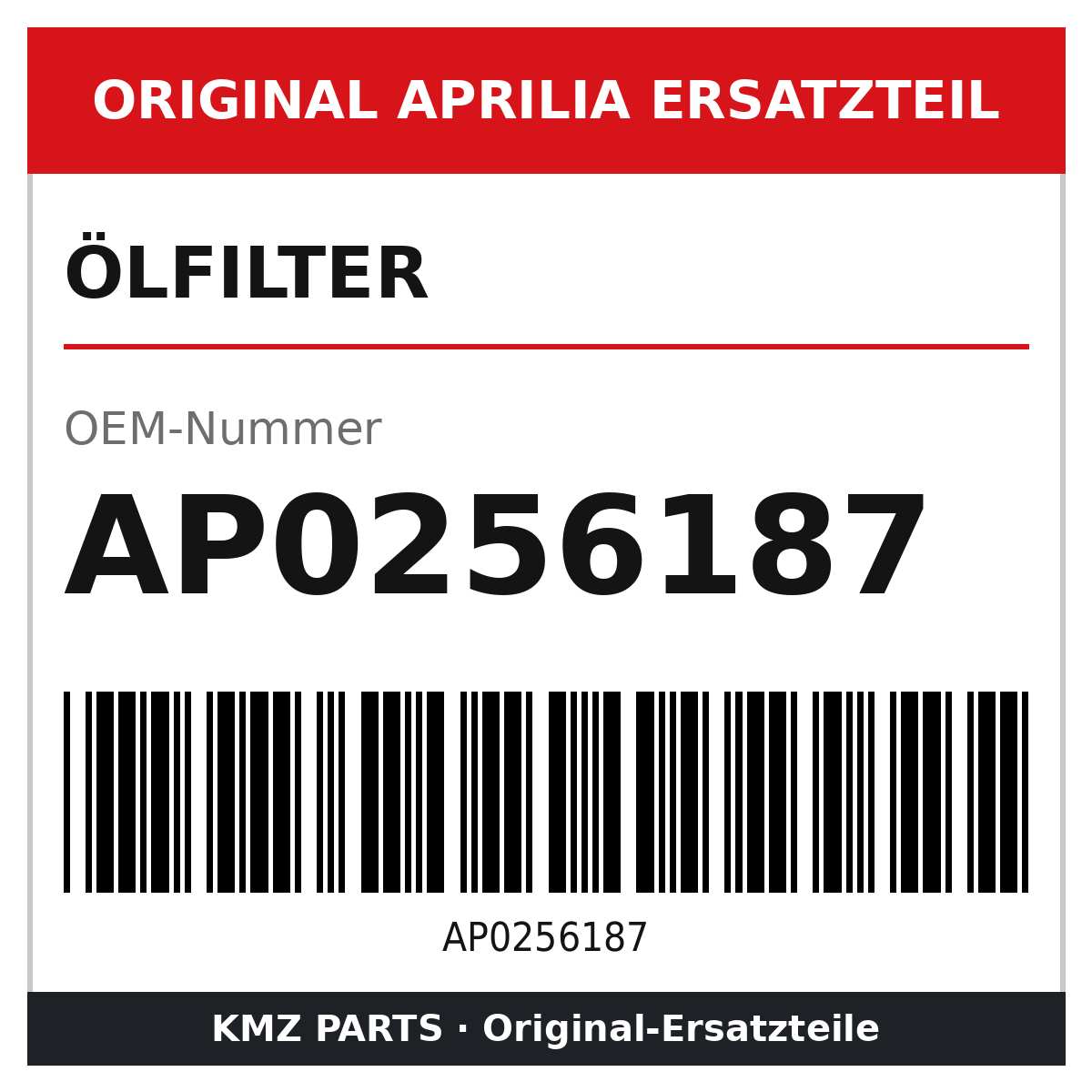 Aprilia Ölfilter AP0256187 Original