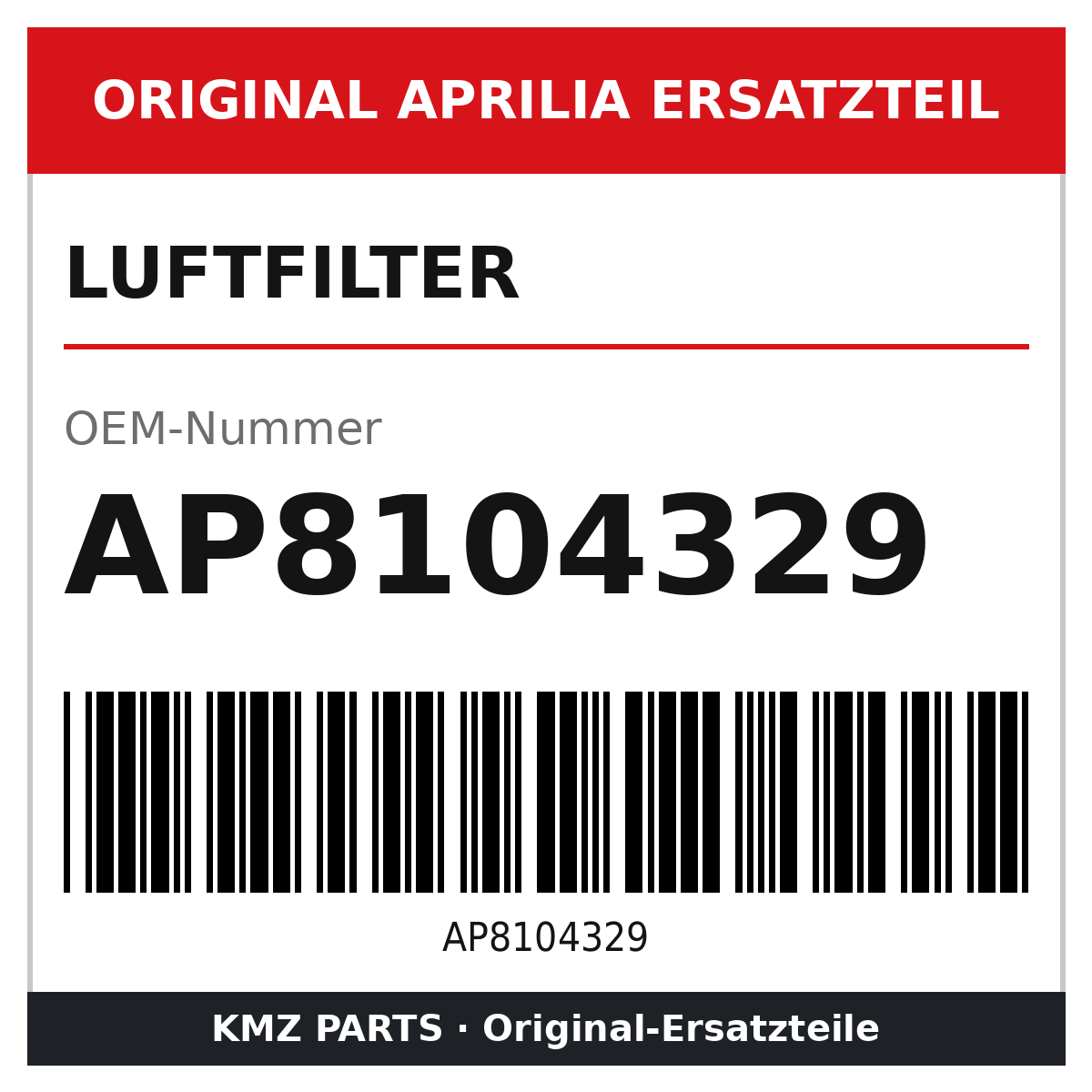 Aprilia Luftfilter AP8104329 Original