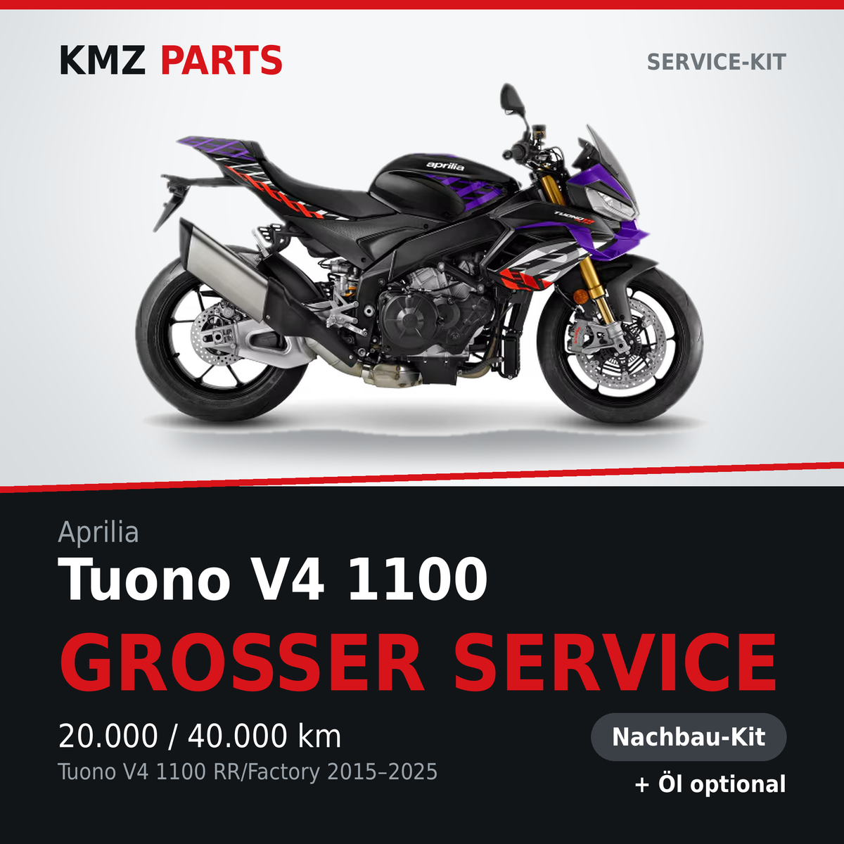 Aprilia Tuono V4 1100 Service-Kit Großer Service Nachbau
