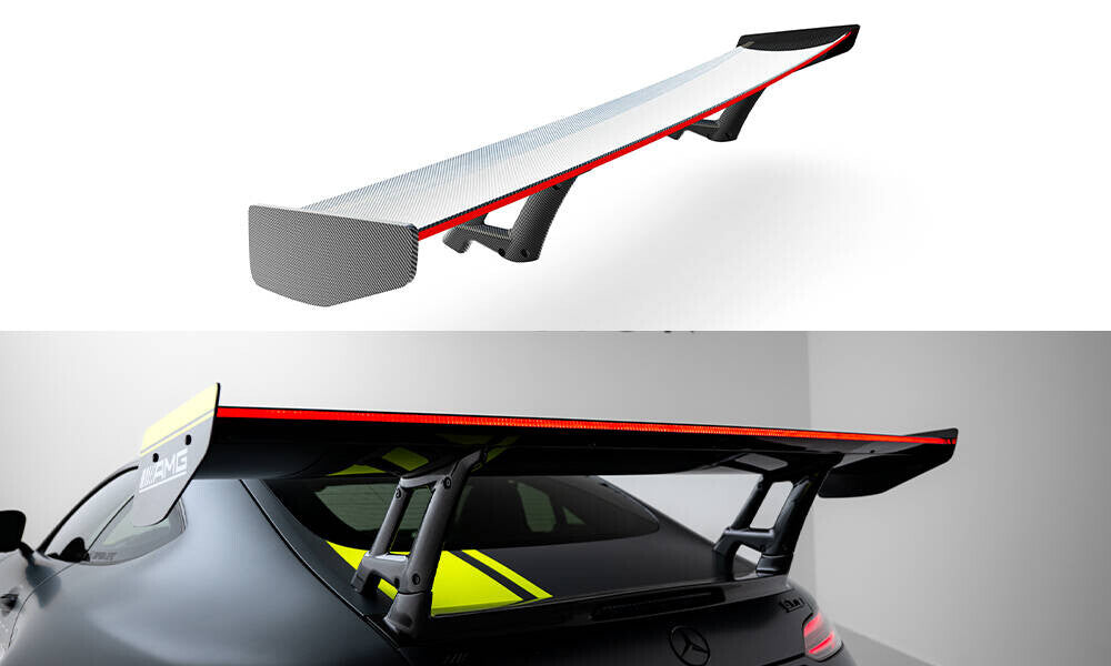 Carbon Heckspoiler Heckflügel + LED passend für Mercedes-AMG GTR C190 FL