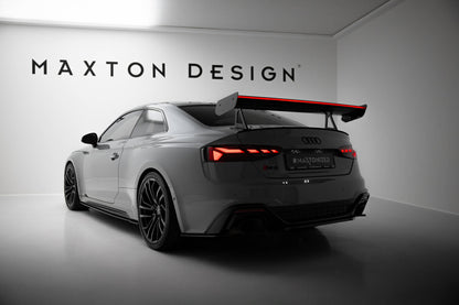 Carbon Heckspoiler Heckflügel mit Schwan Halterung + LED passend für Audi A5 / A5 S-Line / S5 / RS5 Coupe F5 / F5 FL
