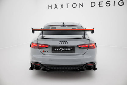 Carbon Heckspoiler Heckflügel mit Schwan Halterung + LED passend für Audi A5 / A5 S-Line / S5 / RS5 Coupe F5 / F5 FL