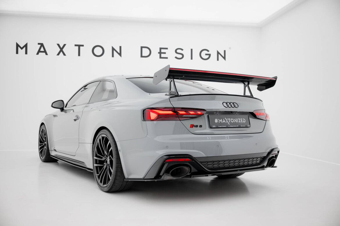 Carbon Heckspoiler Heckflügel mit Schwan Halterung + LED passend für Audi A5 / A5 S-Line / S5 / RS5 Coupe F5 / F5 FL