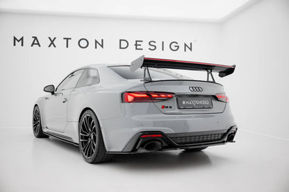 Carbon Heckspoiler Heckflügel mit Schwan Halterung + LED passend für Audi A5 / A5 S-Line / S5 / RS5 Coupe F5 / F5 FL