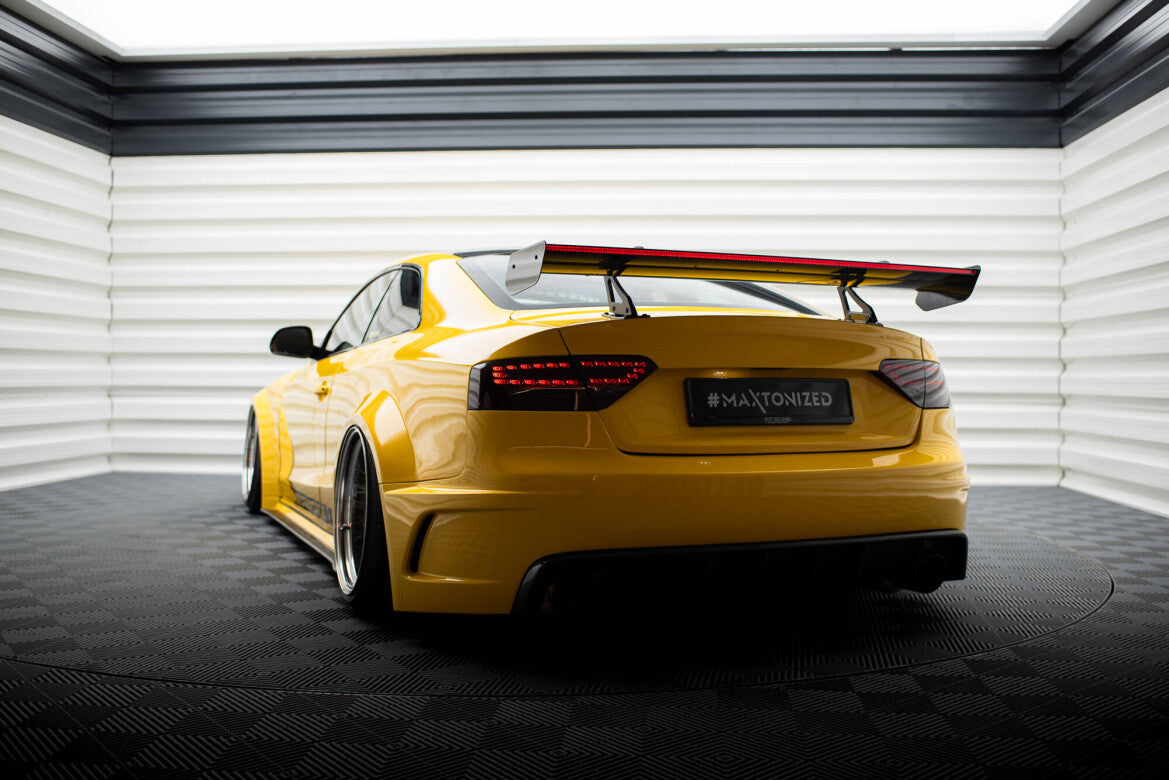 Carbon Heckspoiler Heckflügel mit Schwan Halterung + LED passend für Audi A5 Coupe 8T