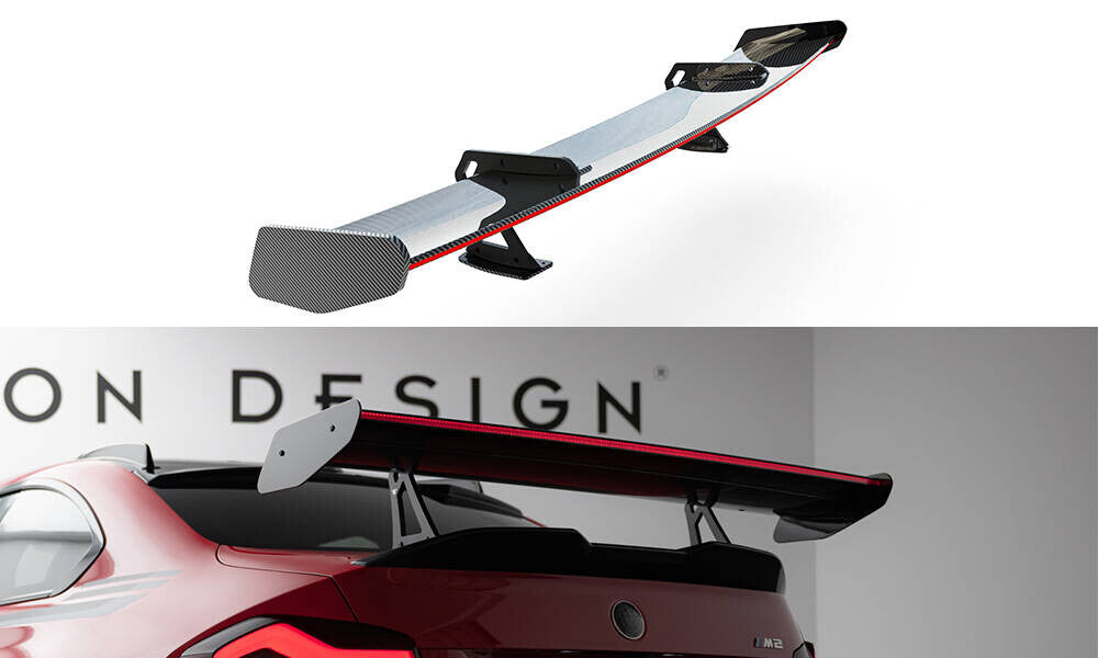Carbon Heckspoiler Heckflügel mit Schwan Halterung + LED passend für BMW M2 G87