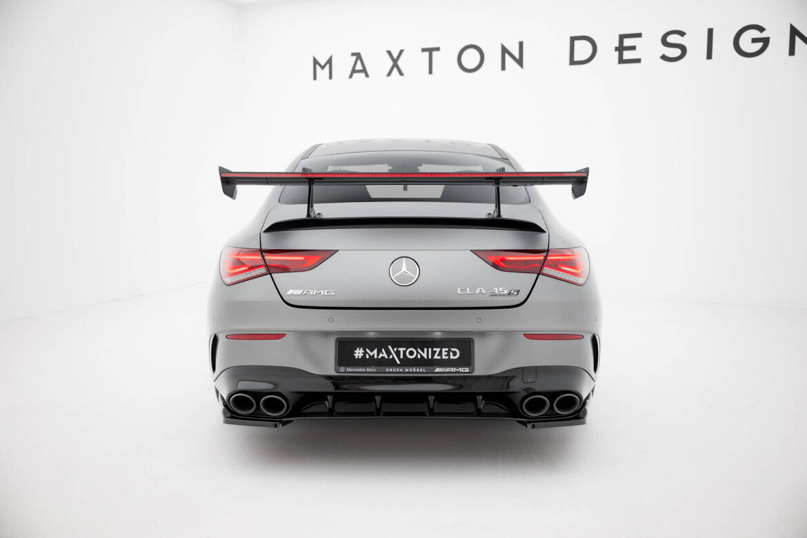Carbon Heckspoiler Heckflügel mit Schwan Halterung + LED passend für Mercedes CLA Coupe C118 / C118 FL