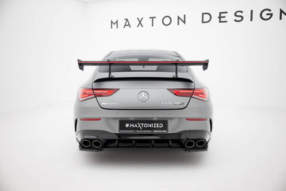 Carbon Heckspoiler Heckflügel mit Schwan Halterung + LED passend für Mercedes CLA Coupe C118 / C118 FL