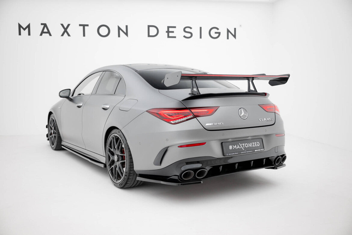 Carbon Heckspoiler Heckflügel mit Schwan Halterung + LED passend für Mercedes CLA Coupe C118 / C118 FL