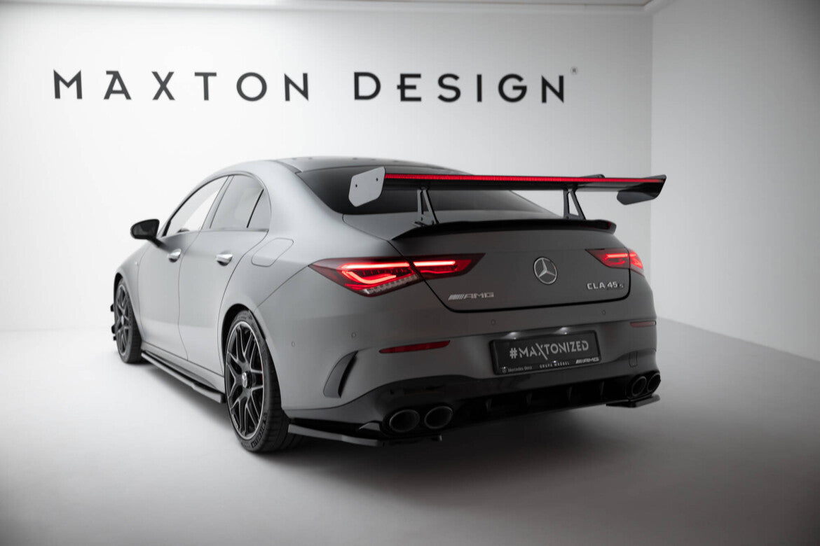 Carbon Heckspoiler Heckflügel mit Schwan Halterung + LED passend für Mercedes CLA Coupe C118 / C118 FL