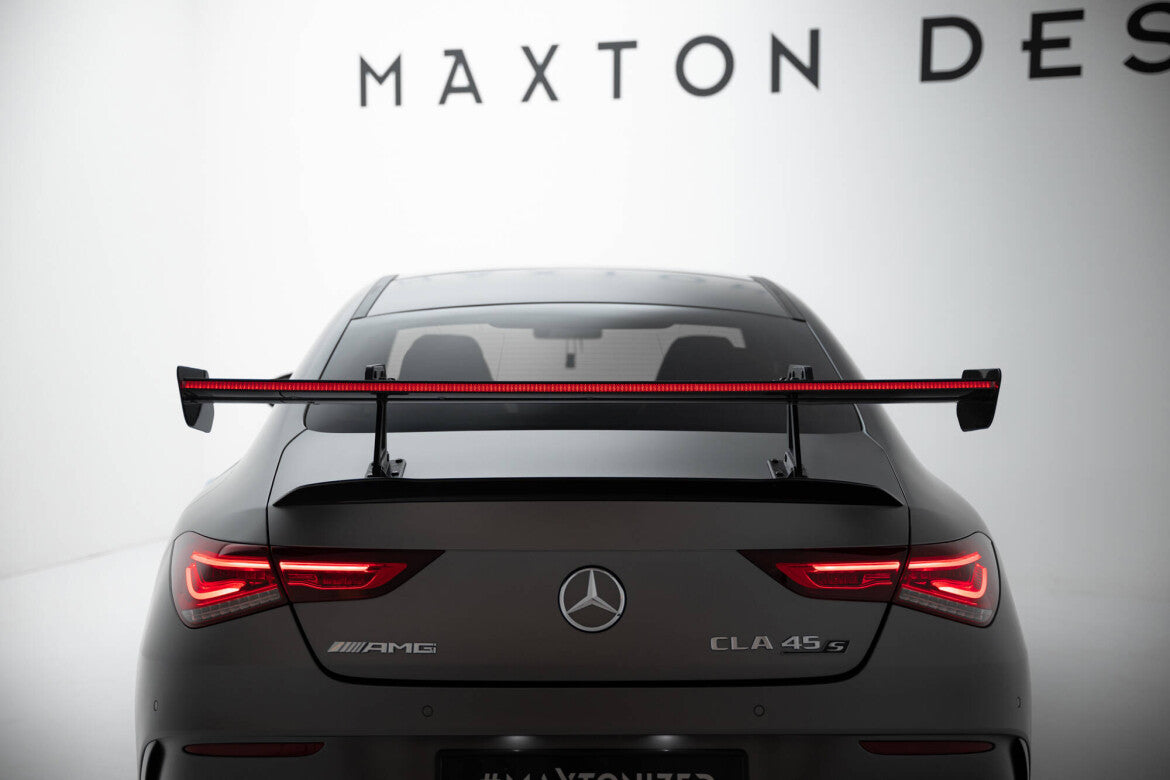 Carbon Heckspoiler Heckflügel mit Schwan Halterung + LED passend für Mercedes CLA Coupe C118 / C118 FL